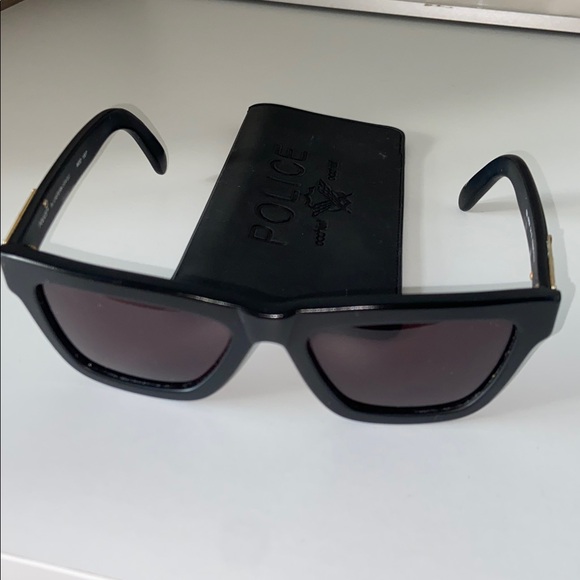 Police Matte Black Aviator Sunglasses Eastern States gold logo etching unisex - Picture 5 of 10